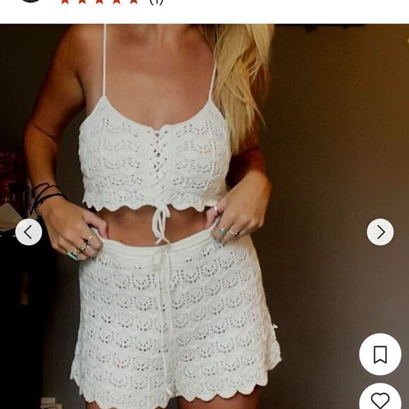 new american eagle crochet crop top tank top - Picture 1 of 5